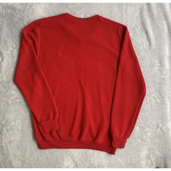 VTG Polo Ralph Lauren Sweater Mens Red Knit Pullover Blue Logo Embroidered XL - Picture 3 of 3